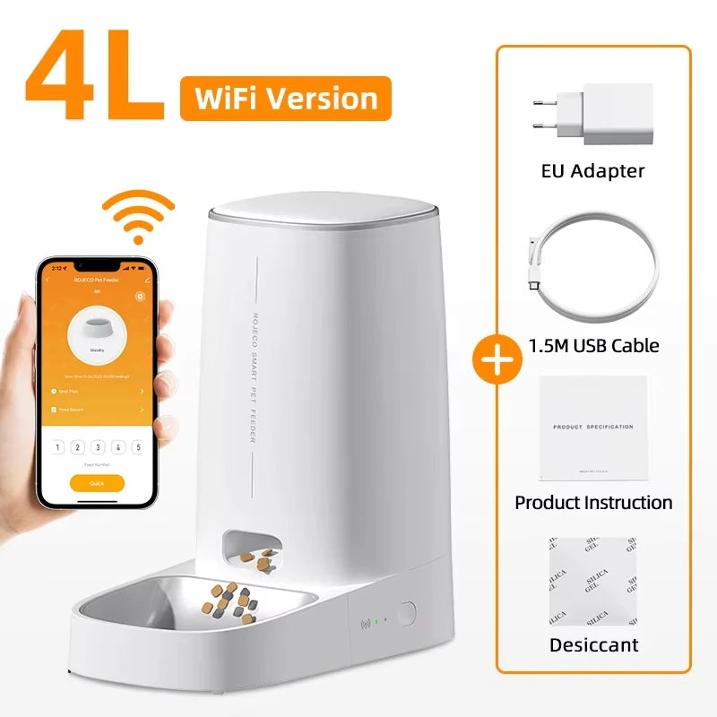 FURLIVIO™ ROJECO 4L WiFi Automatic Pet Feeder with App Control