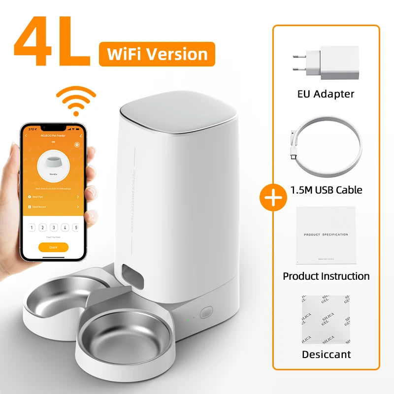 FURLIVIO™ ROJECO 4L WiFi Automatic Pet Feeder with App Control