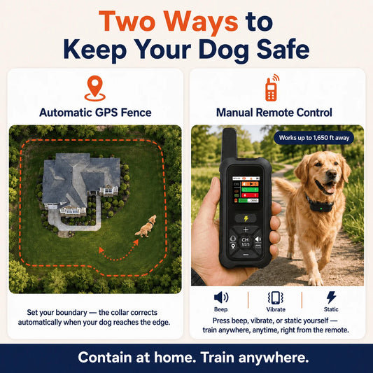 FURLIVIO™ Wireless GPS Dog Fence with Adjustable 2000m Boundary